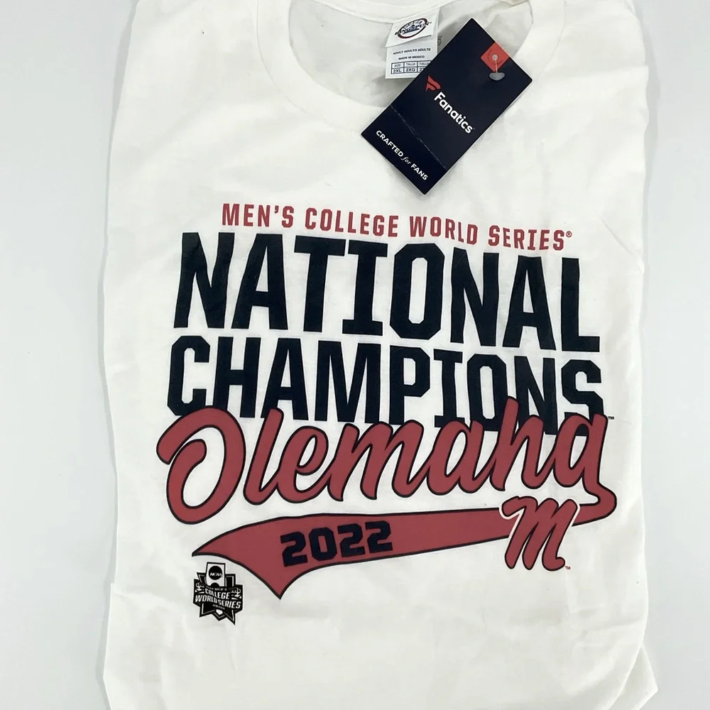 Olemaha! Ole Miss 2022 CWS National Championship T-Shirt - XXL - NWT - Picture 1 of 3